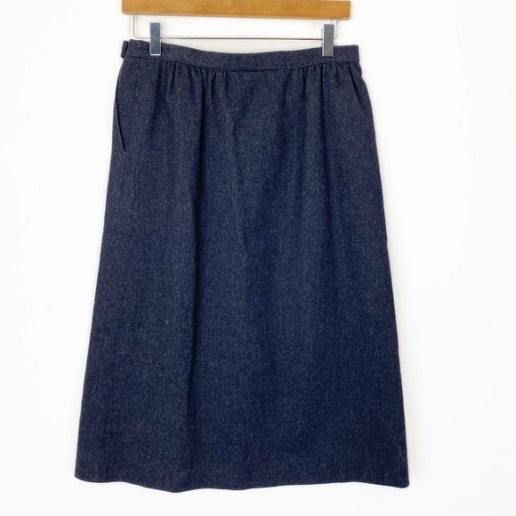 VINTAGE PENDLETON Grey Virgin Wool Skirt Size 8 Academia - Picture 1 of 6